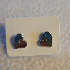 Tiny Heart Silver Stud Earrings